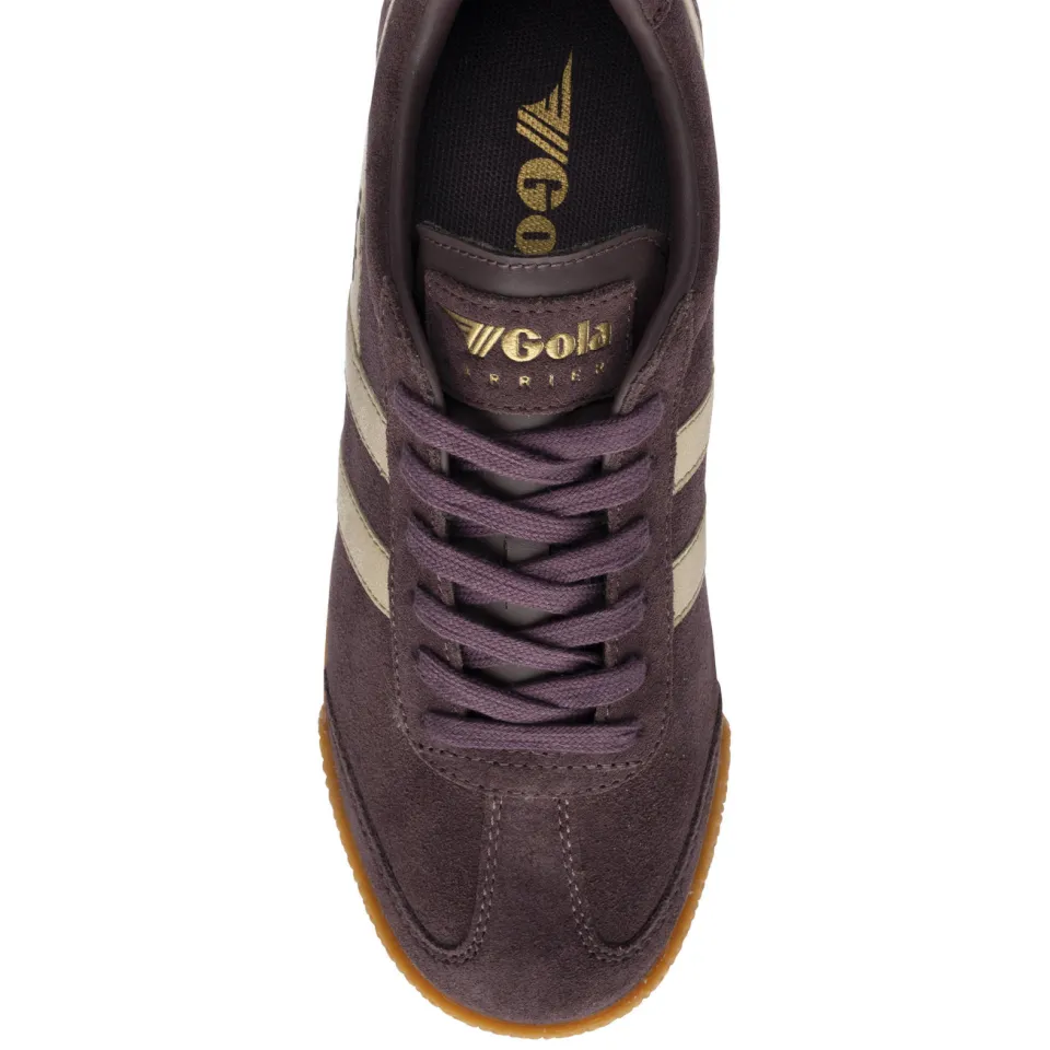 Gola Harrier Mirror suède sneakers - donkerbruin/goud, foto 5