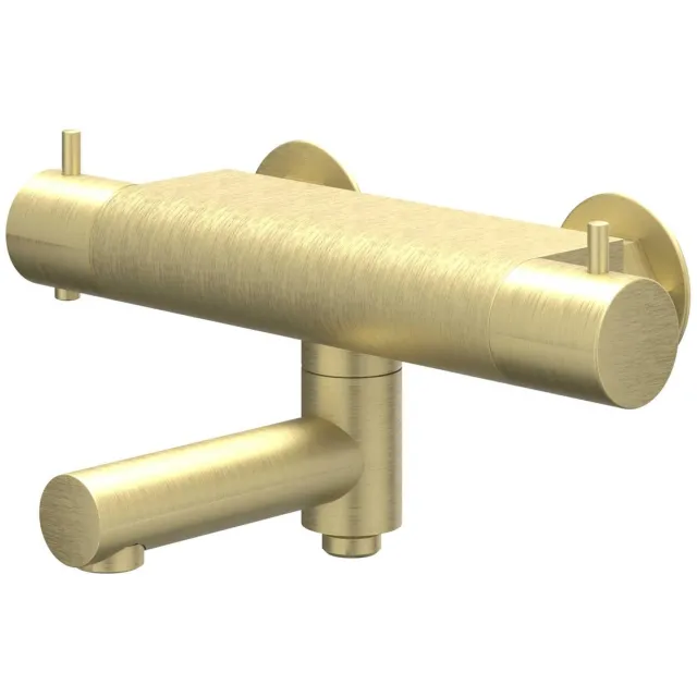 IVY Badthermostaatkraan IVY Bond Opbouw Omstel Met Draaibare Baduitloop Met Omstel Cooltouch Geborsteld Mat Goud PVD