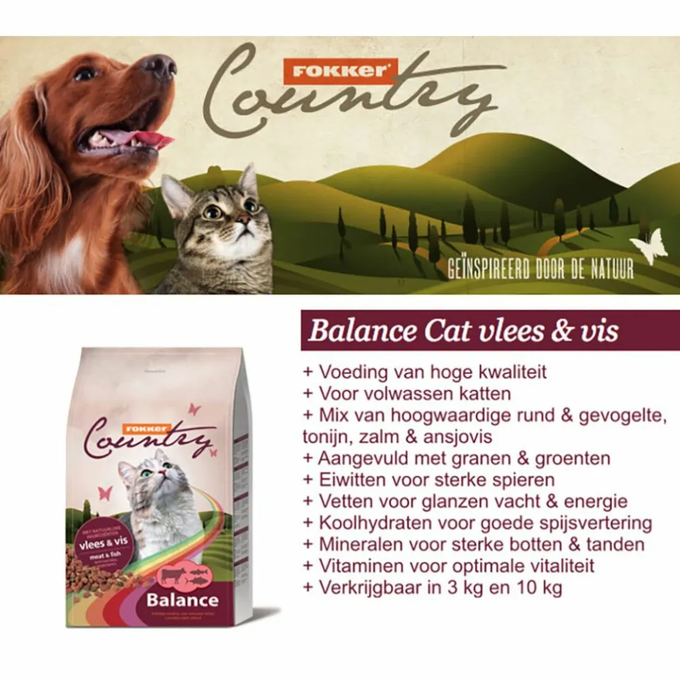 Fokker Country Balance kattenvoer vlees en vis, foto 2