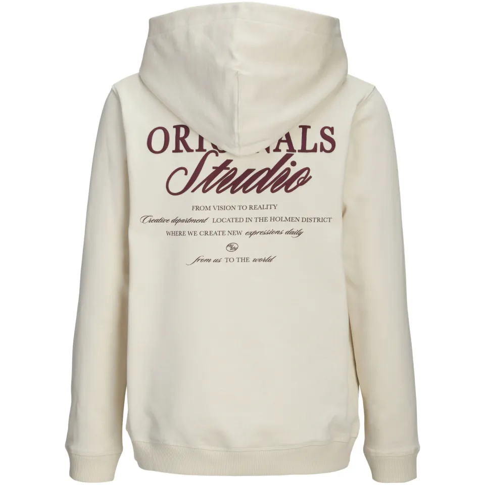 Jack & Jones JUNIOR hoodie met backprint ecru, foto 3