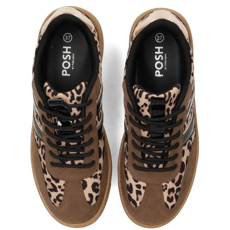 POSH by Poelman Poelman LILY lage sneaker bruin, foto 3