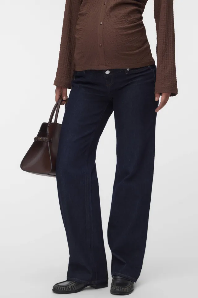 Vero Moda MATERNITY VMMTESSA zwangerschaps wide leg jeans - donkerblauw, foto 4