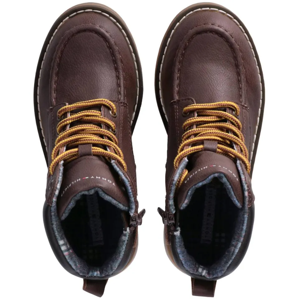 Tommy Hilfiger veterschoenen met profielzool - bruin, foto 3