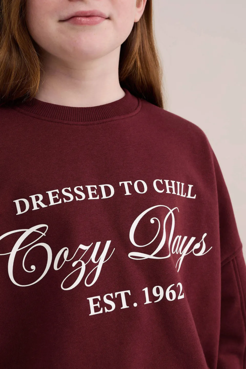 WE Fashion oversized sweater met print - donkerrood, foto 8