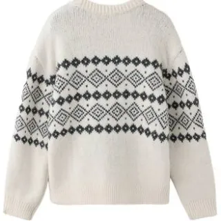 Mango Kids trui met print en wol - lichtbeige, foto 3