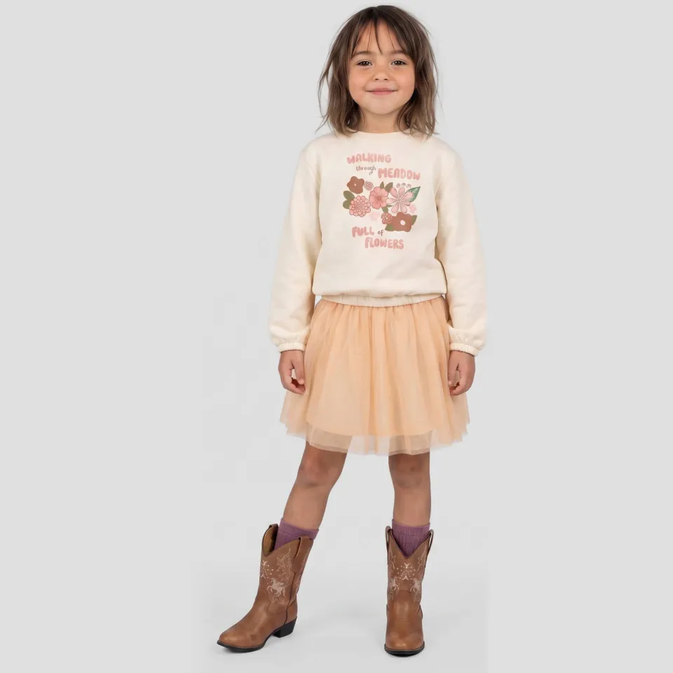 Orange Stars tule rok met glitters zand
