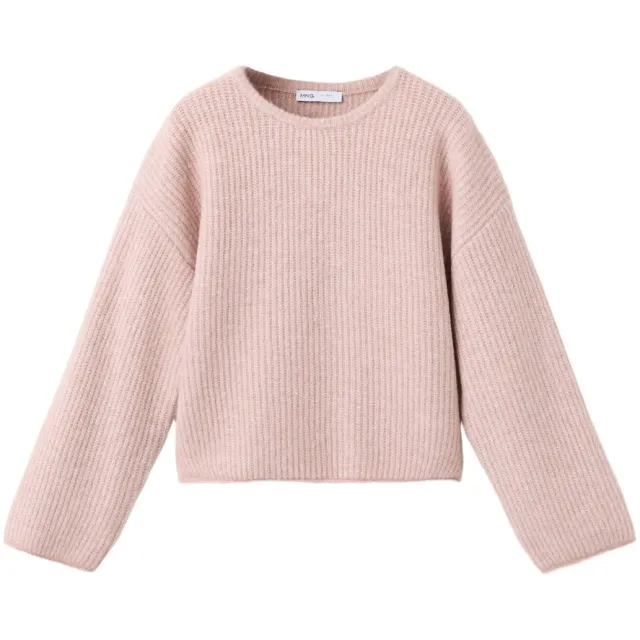Mango Kids rechtvallende gebreide trui - roze