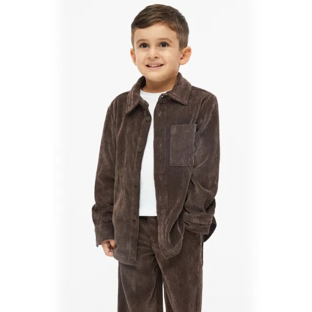 s.Oliver corduroy overhemd - donkerbruin, foto 2