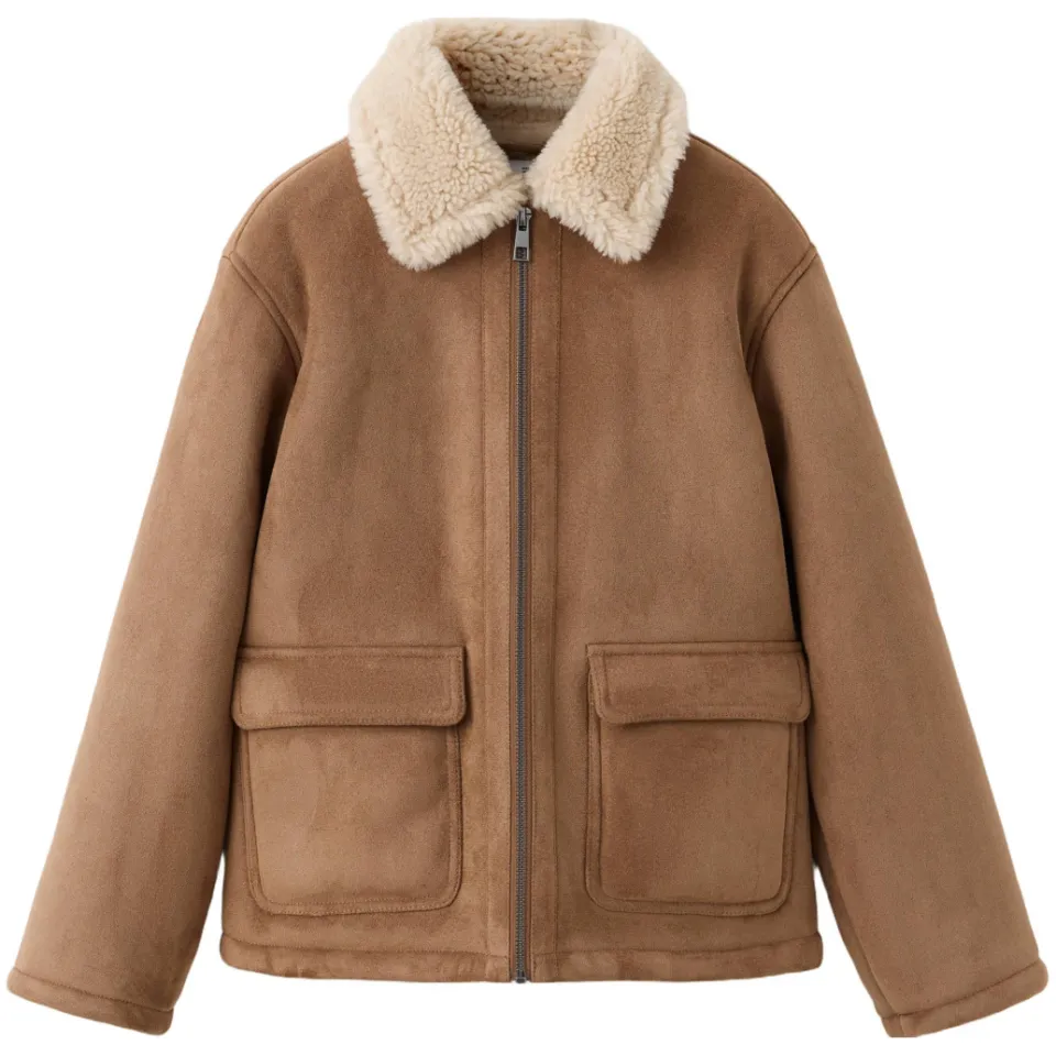 Mango Kids lammy jas bruin, foto 2