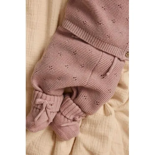 Lil' Atelier gebreide babybroek roze, foto 3