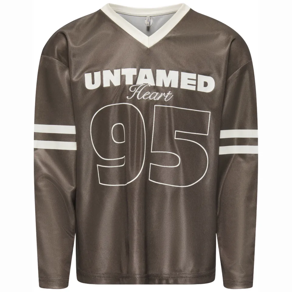 Only longsleeve met print donkerbruin, foto 2