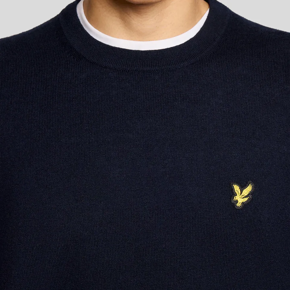 Lyle & Scott regular fit gebreide trui met wol - donkerblauw, foto 7