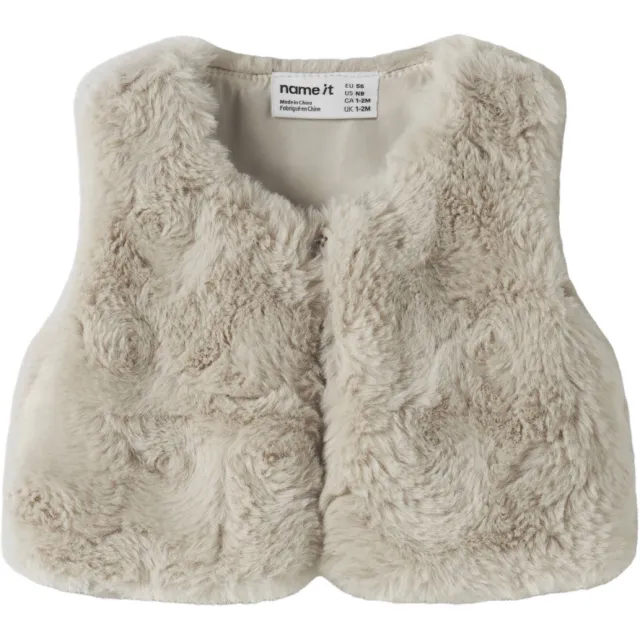 NAME IT BABY imitatiebont gilet - beige
