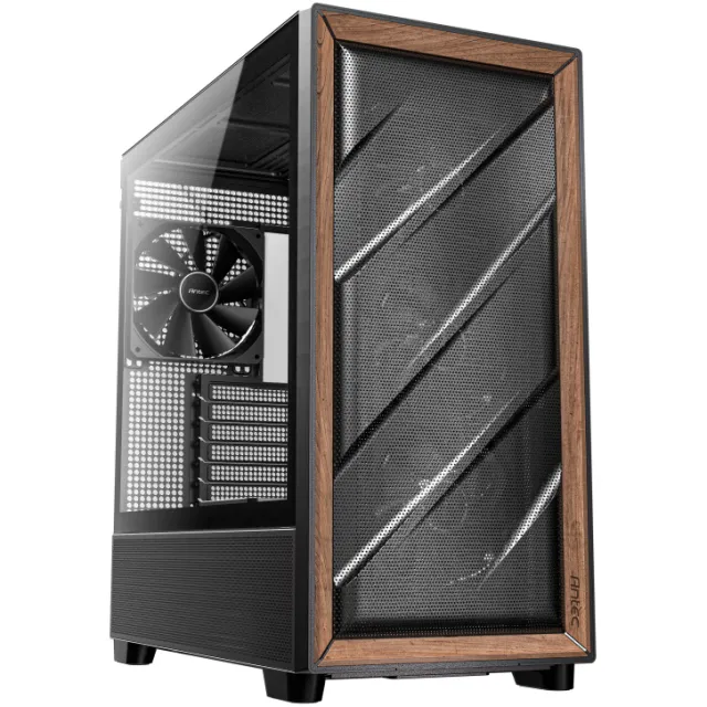 Antec Flux midi tower behuizing zwart/hout