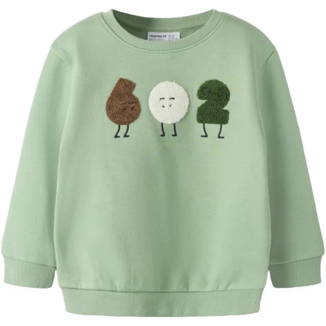 NAME IT MINI sweater met print - groen