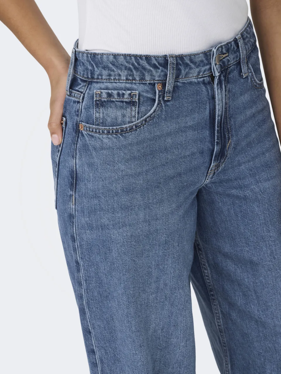 Only wide leg jeans medium blue denim, foto 4