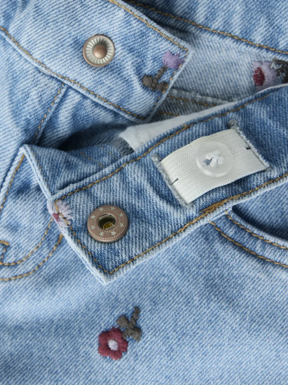 NAME IT MINI NMFROSE wide leg gebloemde jeans met borduursels - medium blue denim, foto 4