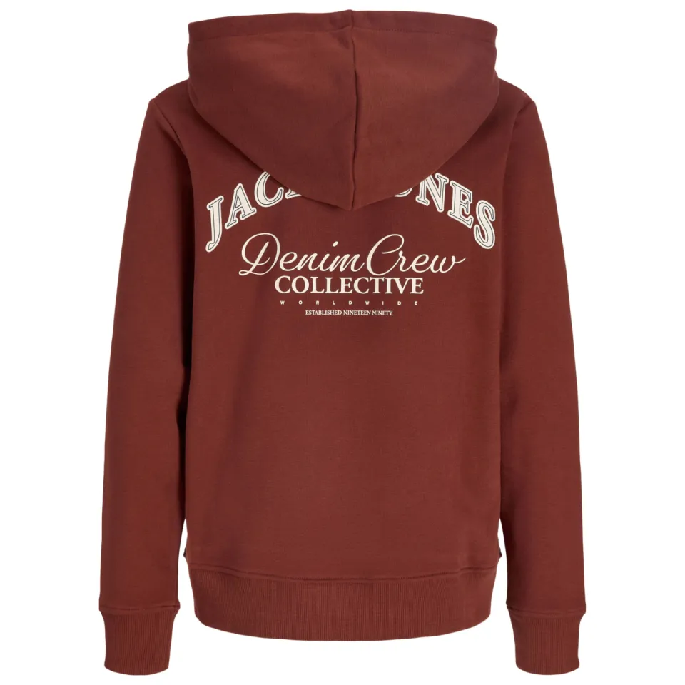 Jack & Jones JUNIOR rechtvallende hoodie met backprint - rood, foto 3