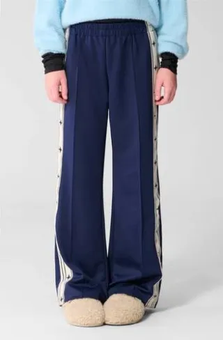 Shoeby high waist gestreepte joggingbroek donkerblauw, foto 8
