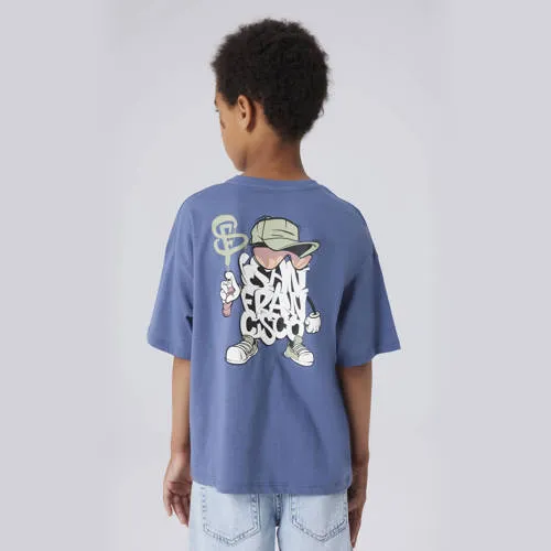 NAME IT KIDS t-shirt met backprint blauw, foto 4