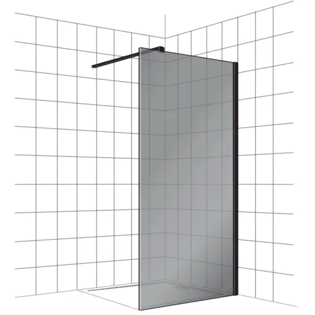 Boss & Wessing Inloopdouche BWS Free Time 120x200 cm Rookglas Timeless Coating Mat Zwart Profiel