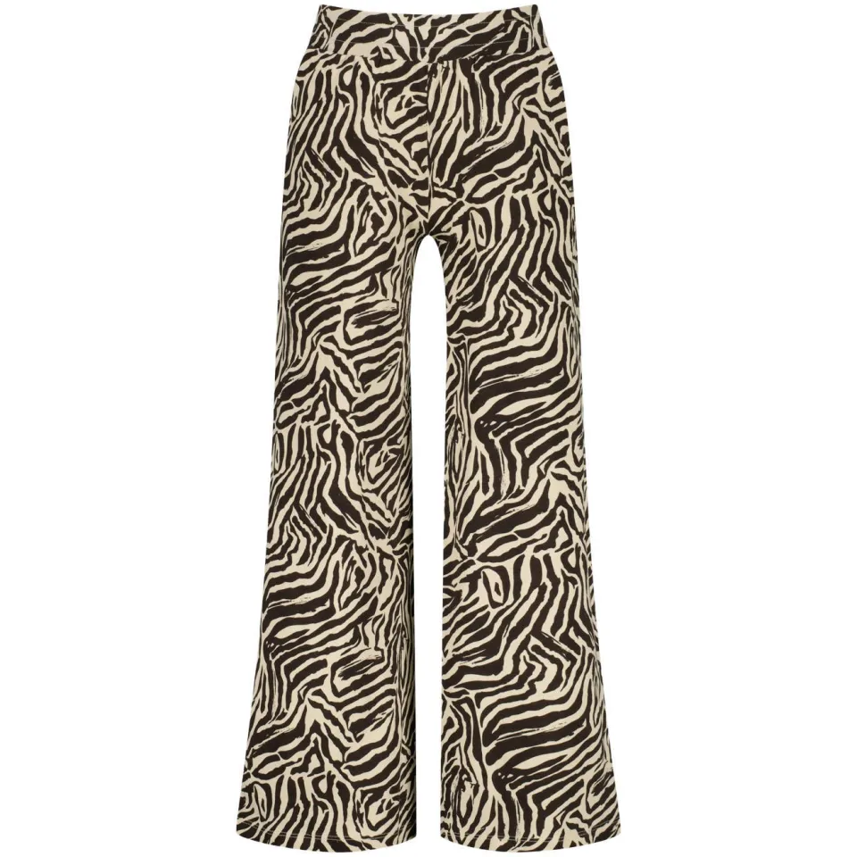 Raizzed Pluck wide leg flared broek print bruin, foto 2