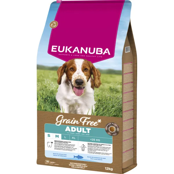 Eukanuba Grain Free Small/Medium Oceaanvis Adult hondenvoer