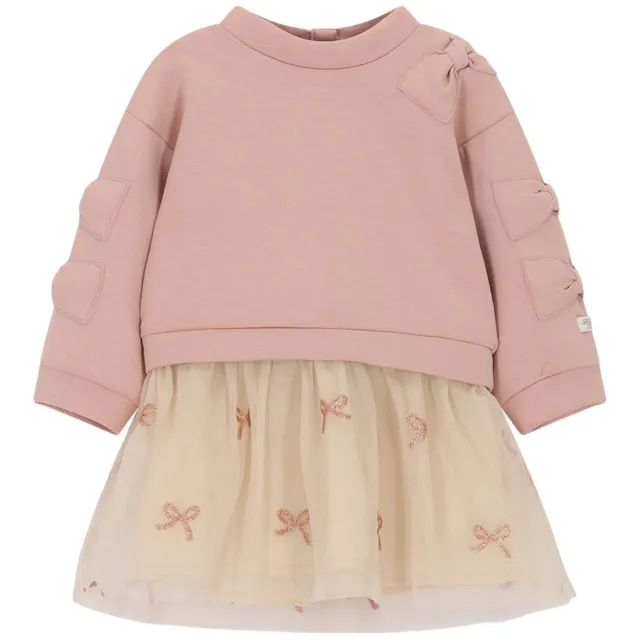 Le Chic korte sweatjurk met tule roze