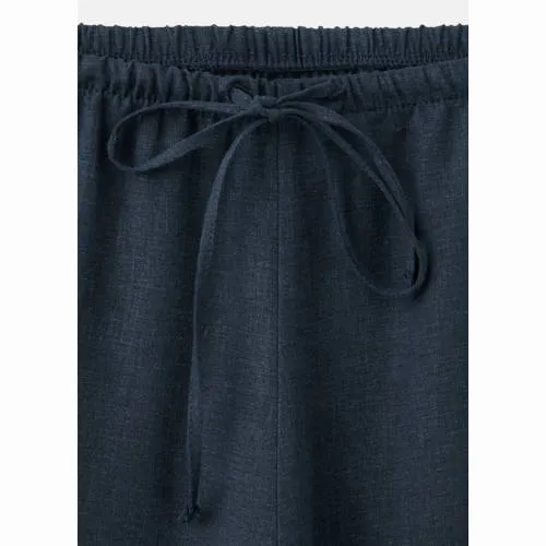 Mango linnen casual broek donkerblauw, foto 5