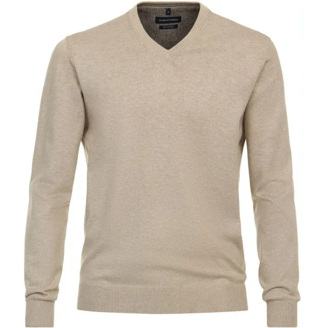 Casa Moda Sweater Casamoda Pullover V-Hals Ecru beige