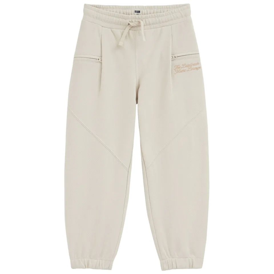 WE Fashion sweat regular fit joggingbroek beige, foto 2