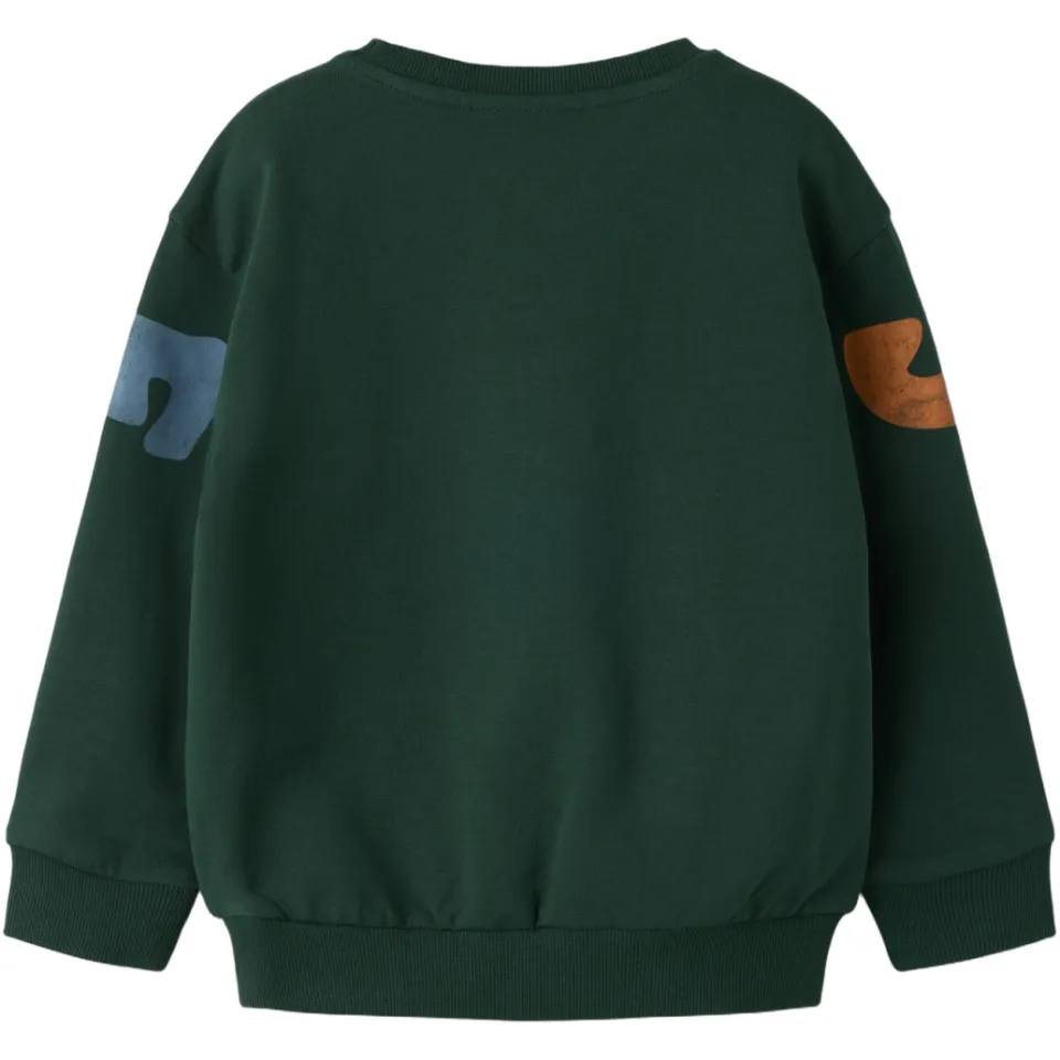 NAME IT MINI sweater met tekst - groen Jongens Katoen Ronde hals Printopdruk, foto 2