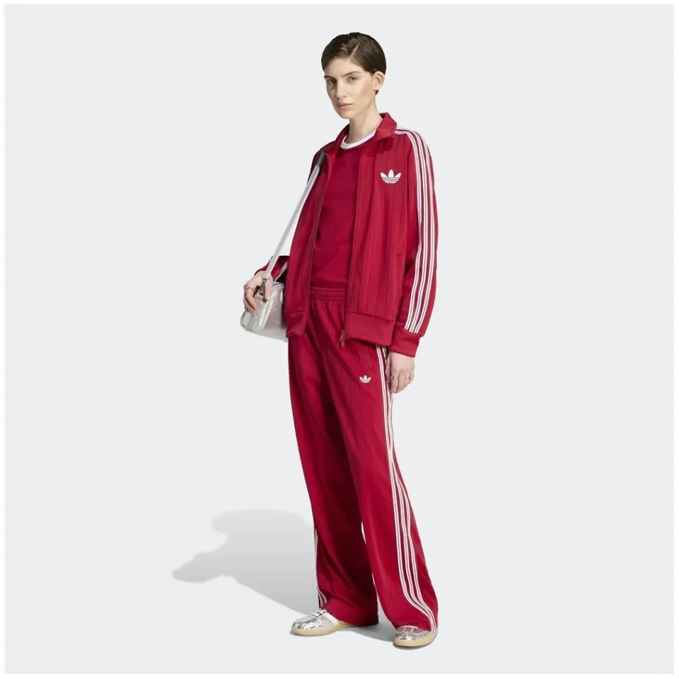 Adidas Originals Firebird loose fit broek rood Rood/wit