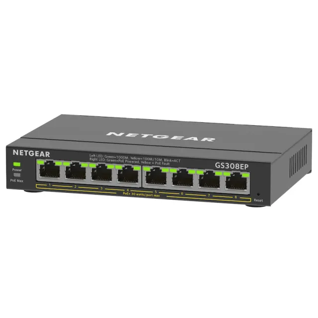 Netgear GS308EP-100PES Switch Zwart