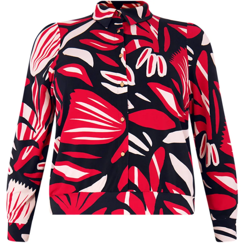 Yoek blouse Amelia met print blauw, foto 3