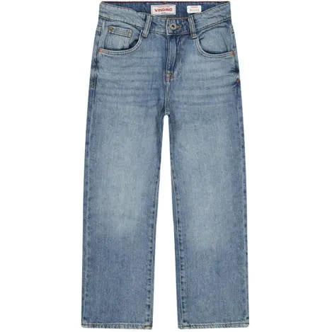 Vingino regular waist relaxed fit jeans medium blue denim Blauw Jongens Katoen Blue Vintage