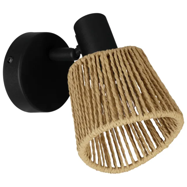 EGLO Keelby Spot - E14 - 11 cm - Papier - Kantelbaar Zwart;Lichtbruin;