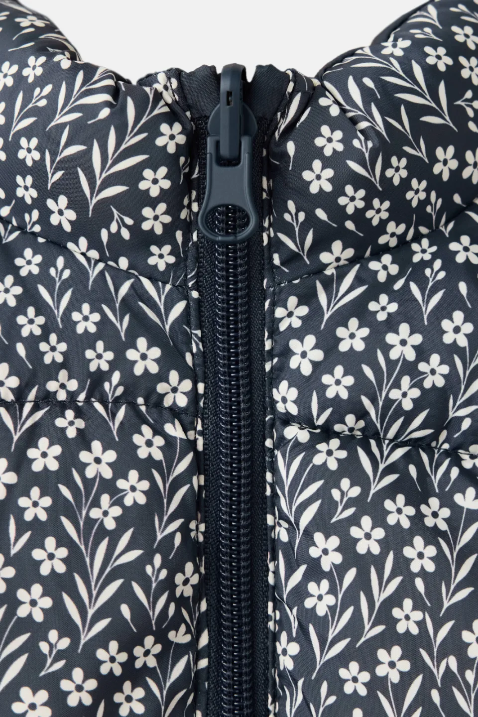 Mango gebloemde bodywarmer marineblauw, foto 4