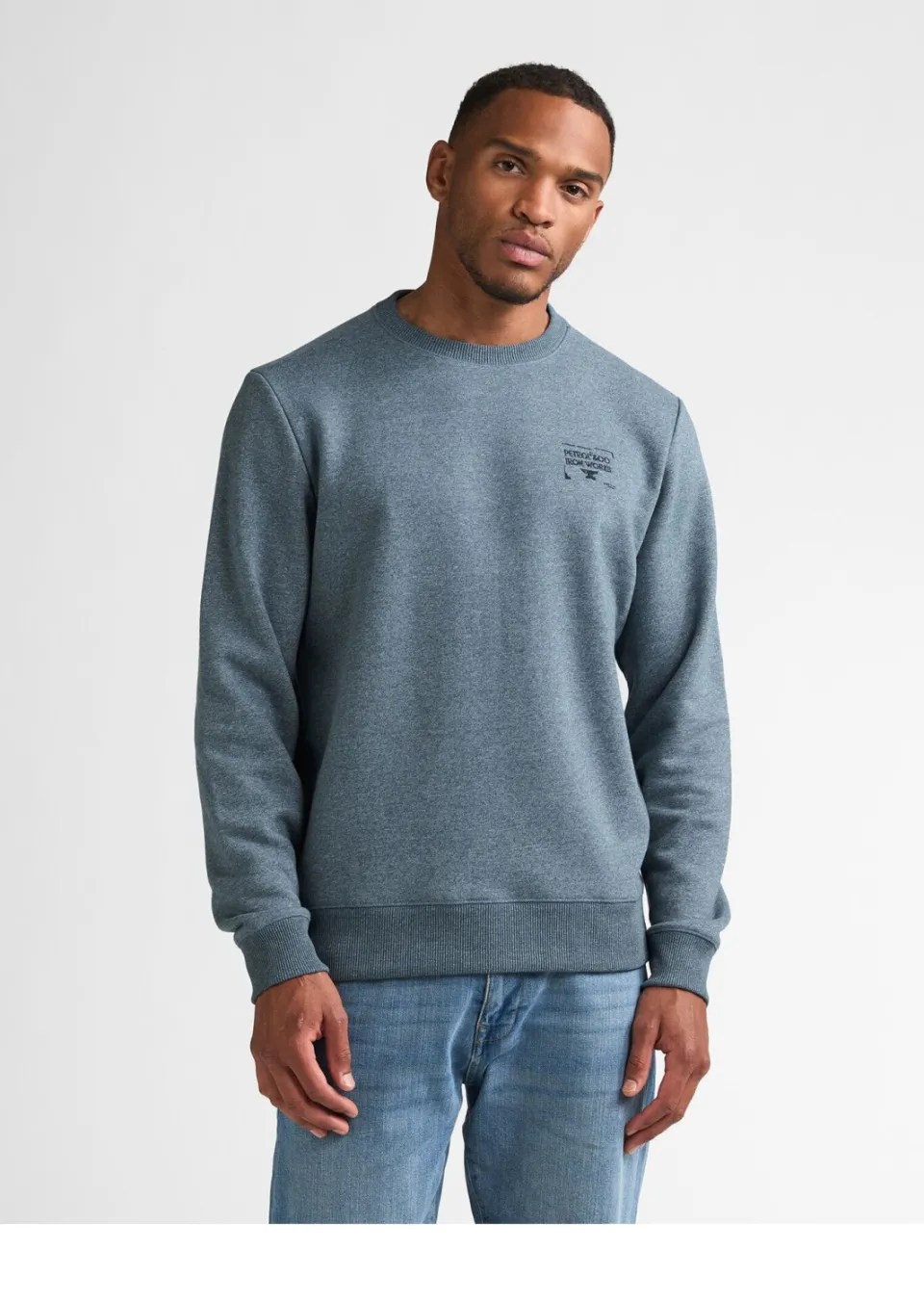 Petrol Industries regular fit sweater met borduursels - blauw, foto 2