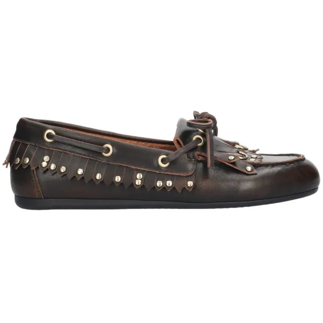 Bibi Lou Aurelie leren mocassins - donkerbruin