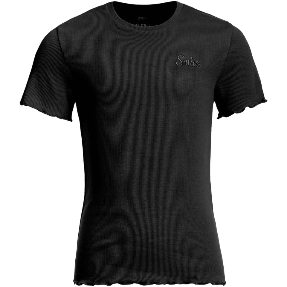 WE Fashion t-shirt met ruches zwart, foto 2