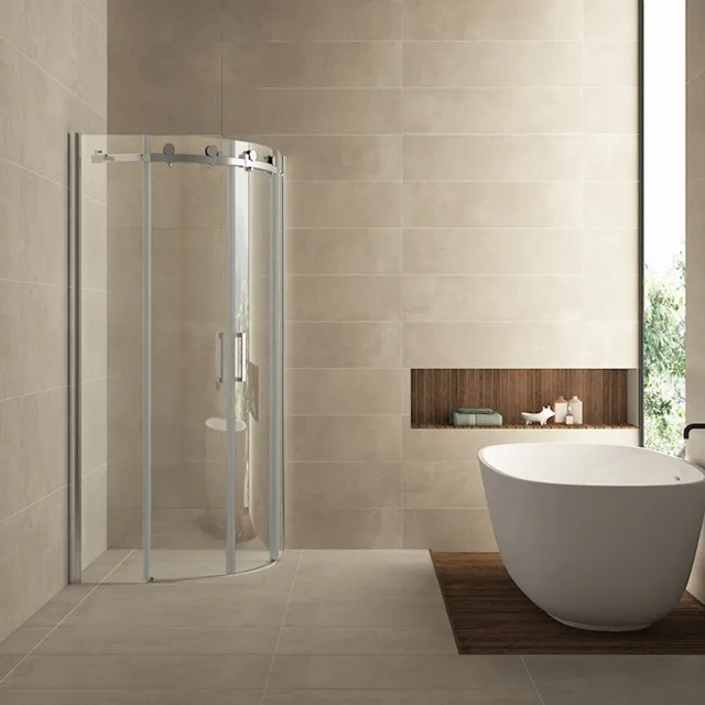 Wiesbaden Entra kwartrond douchecabine 90x90 chroom Metal Look