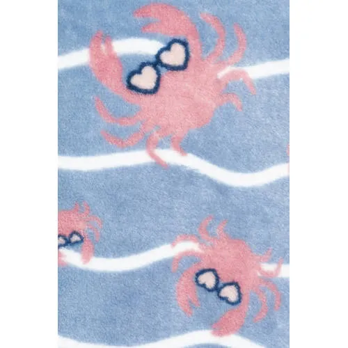 Playshoes badjas Crab lichtblauw/roze, foto 3