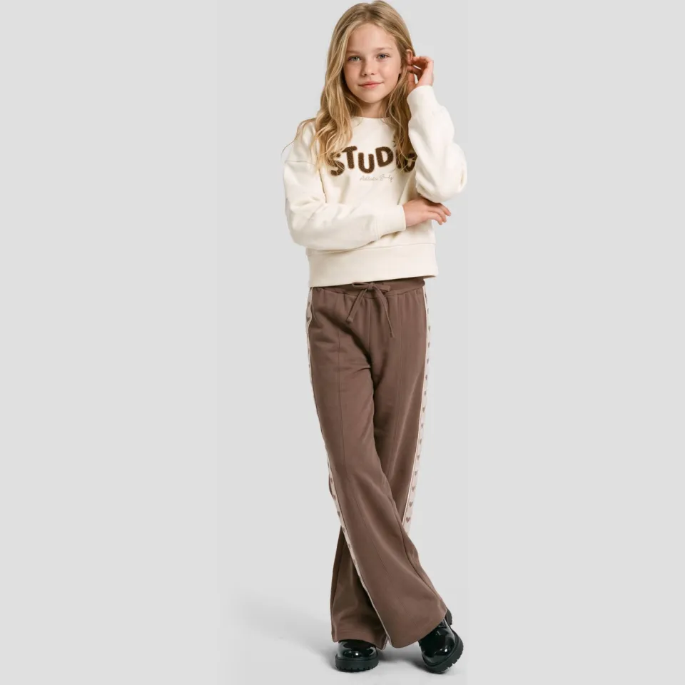 Me & My Monkey gestreepte joggingbroek bruin