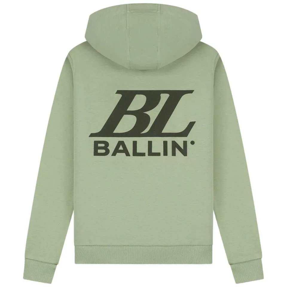 Ballin rechtvallende hoodie met backprint - groen, foto 4