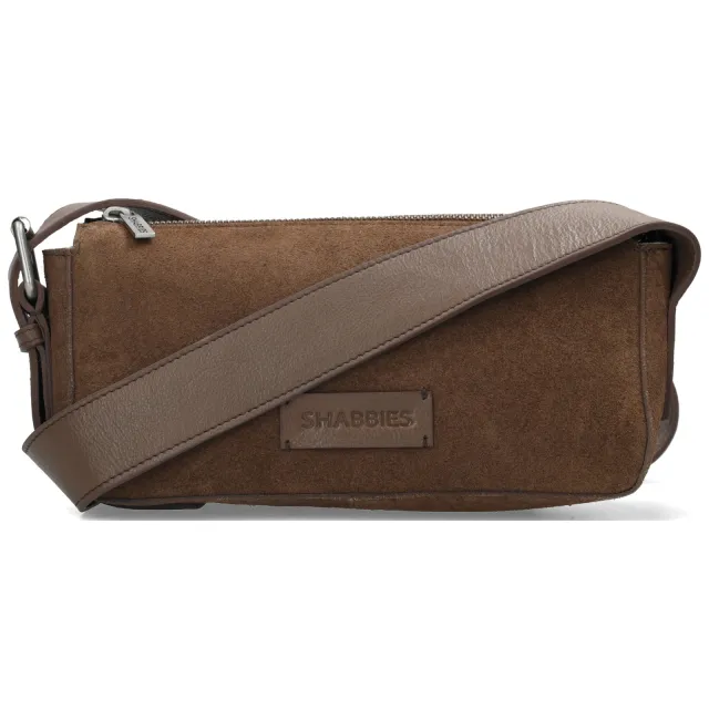 Shabbies Amsterdam suede schoudertas Venice taupe