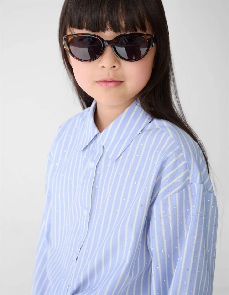 Shoeby gestreepte blouse lichtblauw, foto 8