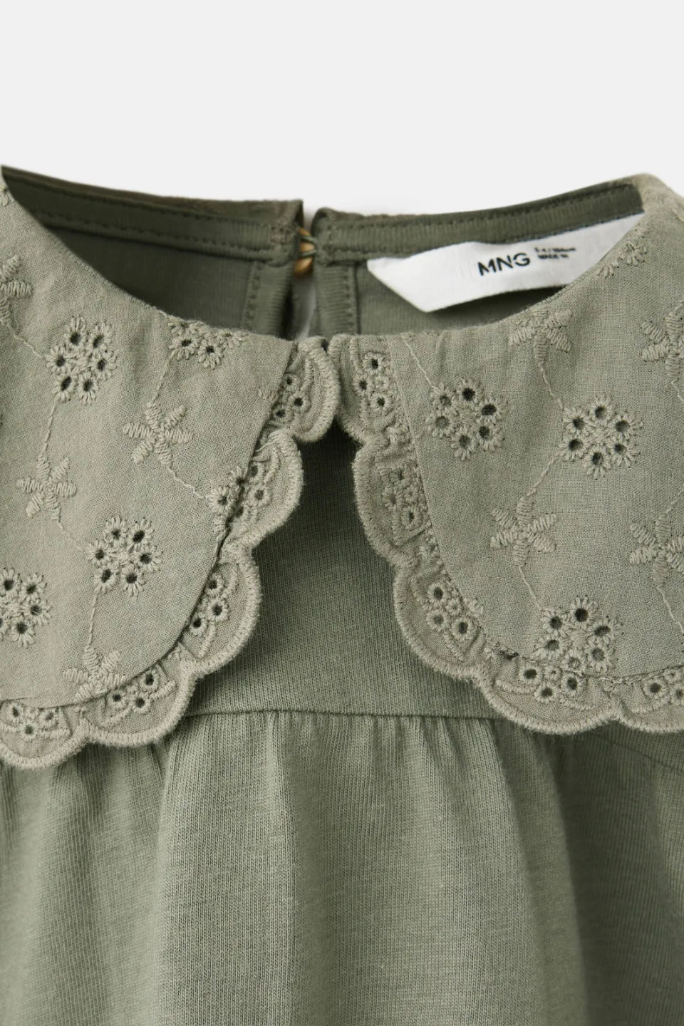 Mango Kids blousetop met borduursels middengroen, foto 5