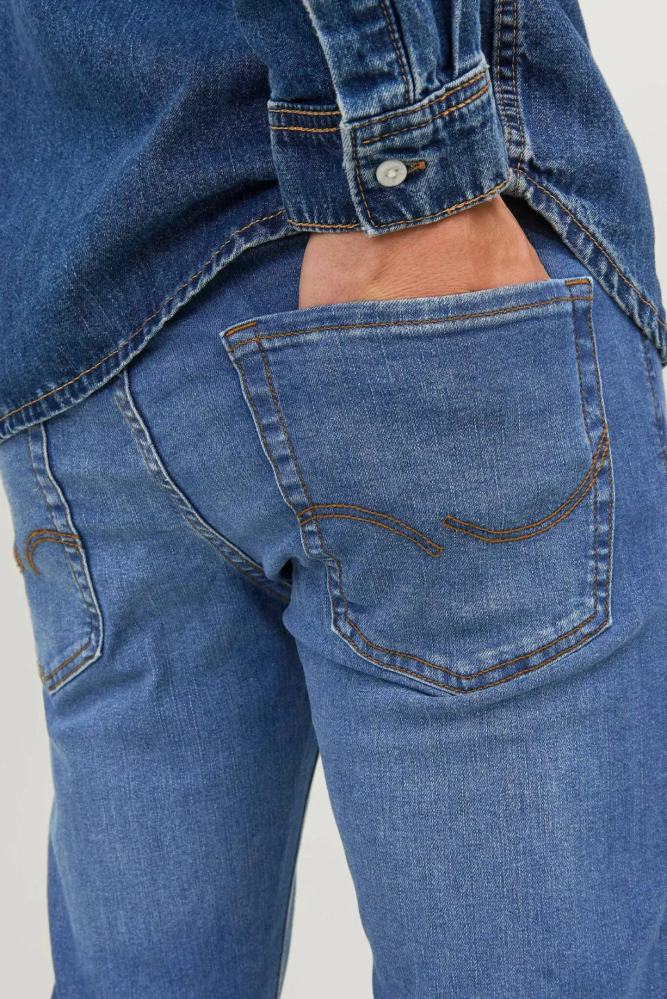 Jack & Jones JEANS INTELLIGENCE slim fit jeans JJIGLENN JJORIGINAL blue denim, foto 4