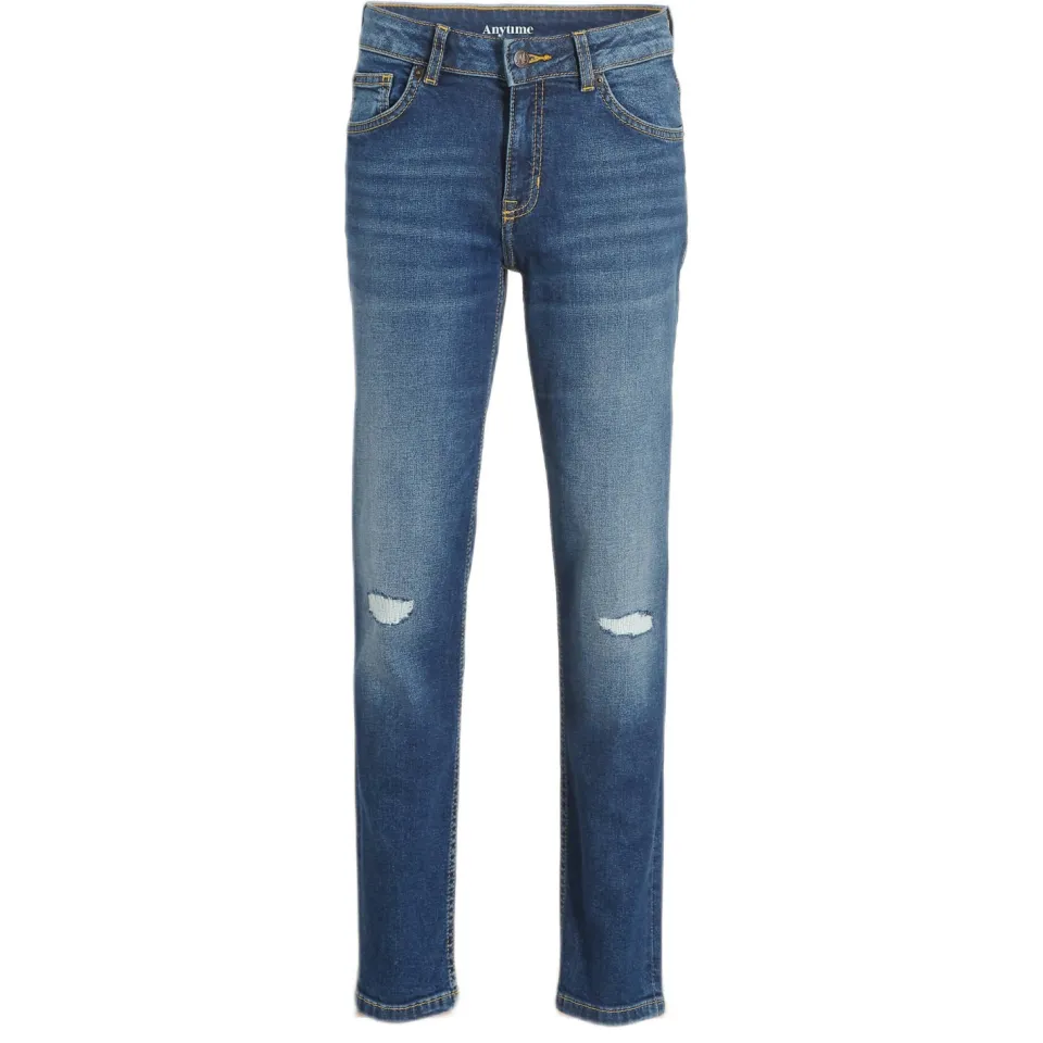 Anytime tapered slim fit jeans donkerblauw, foto 2